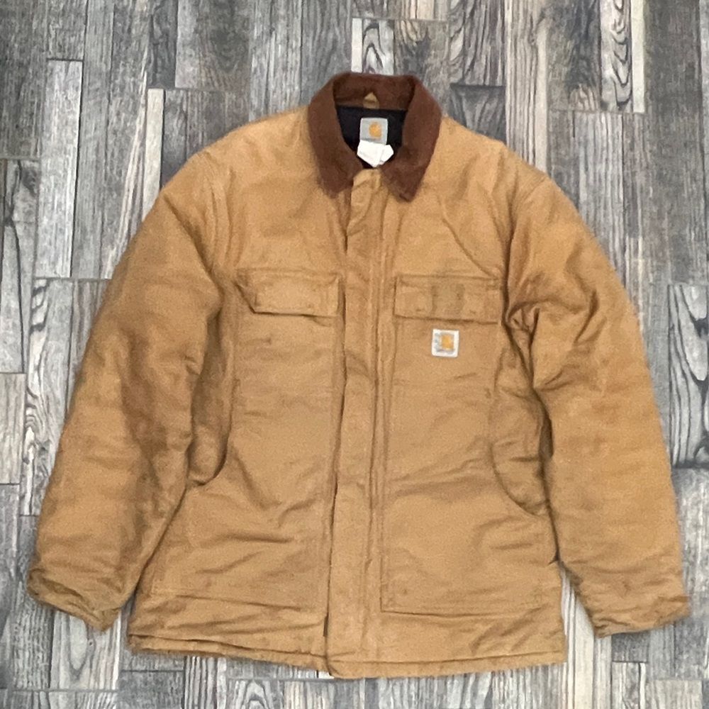 🔥 Vintage CARHARTT DUCK CHORE Canvas Quilted Lined Workwear‎ JACKET Sz 44 Tall
